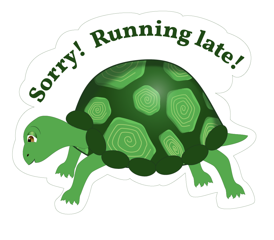 Turtle Emoji Running Late